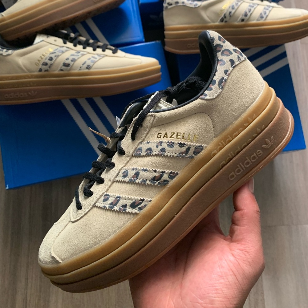 adidas Gazelle Cream and Black Sneakers